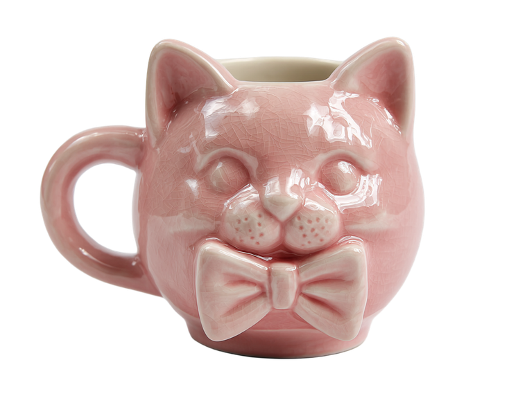 Pink Cat Mug Vinyl Car Decal Sticker – Waterproof & UV-Resistant 3.0933333333333333"