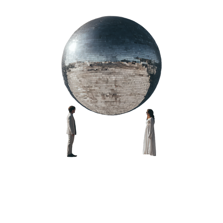 Distant Mirrorball Gaze Vinyl Car Decal Sticker – Waterproof & UV-Resistant 3.4133333333333336"