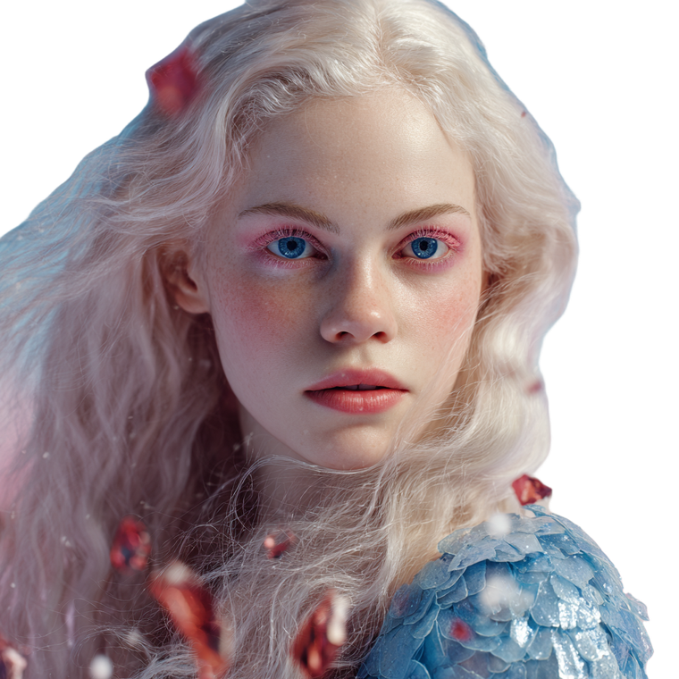 Ethereal Albino Woman V6 Vinyl Car Decal Sticker – Waterproof & UV-Resistant 3.4133333333333336"