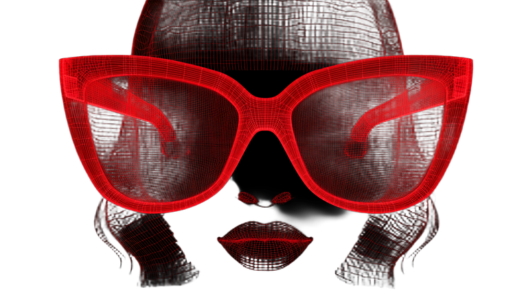 Red Sunglasses Wireframe Vinyl Car Decal Sticker – Waterproof & UV-Resistant 5.4