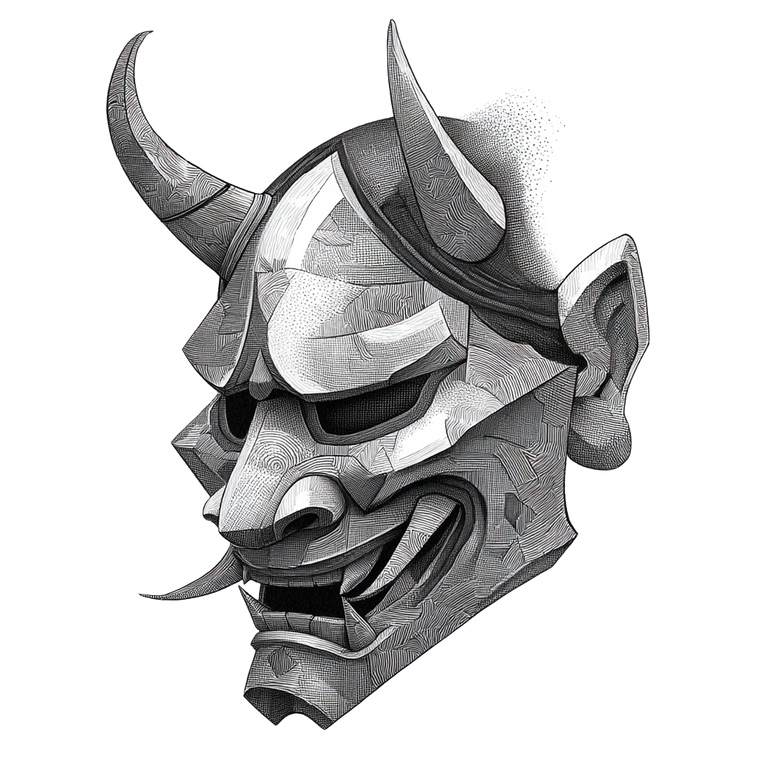 Oni Mask V36 Vinyl Car Decal Sticker – Waterproof & UV-Resistant 3.4133333333333336"