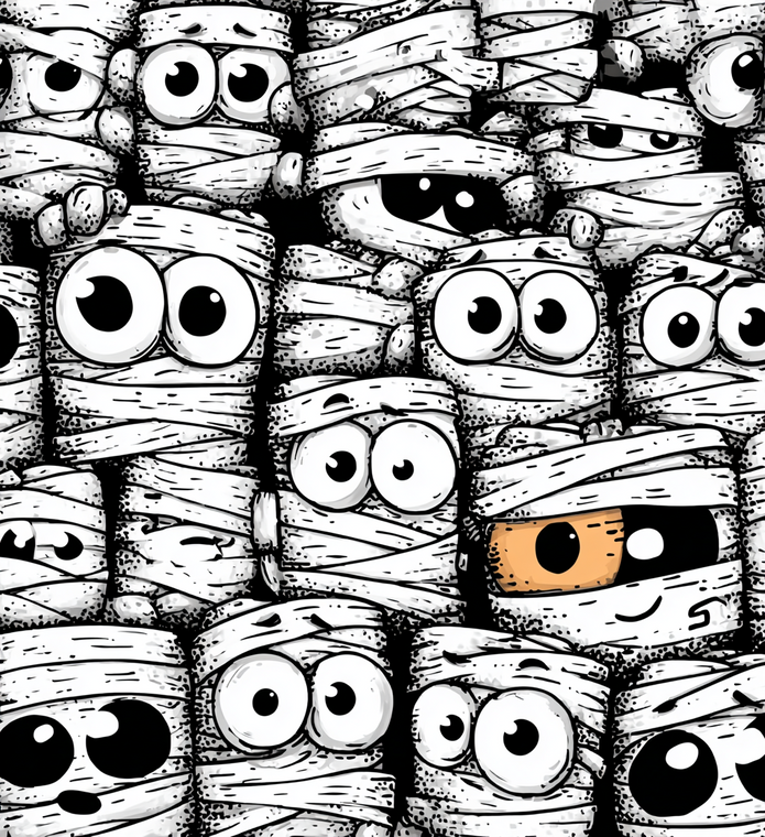Cartoon Mummy Pattern Vinyl Car Decal Sticker – Waterproof & UV-Resistant 3.733333333333333