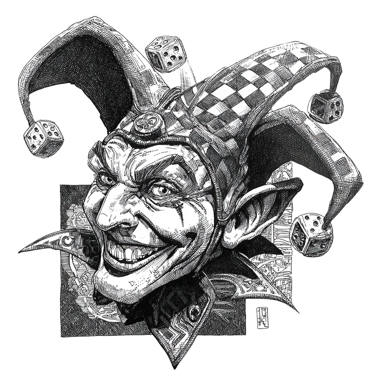 Devious Jester Vinyl Car Decal Sticker – Waterproof & UV-Resistant 3.4133333333333336"