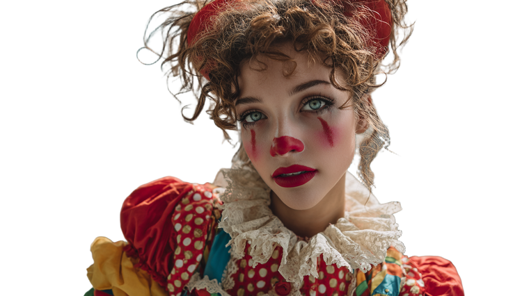 Dancing Clown Woman Vinyl Car Decal Sticker – Waterproof & UV-Resistant 2.72"