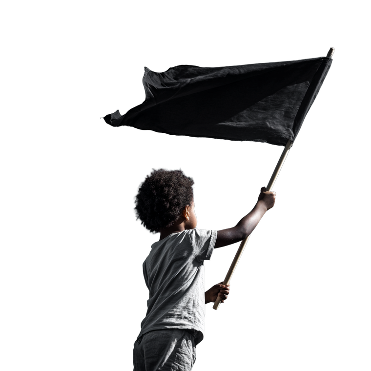 Child Holding Flag Vinyl Car Decal Sticker – Waterproof & UV-Resistant 3.4133333333333336"
