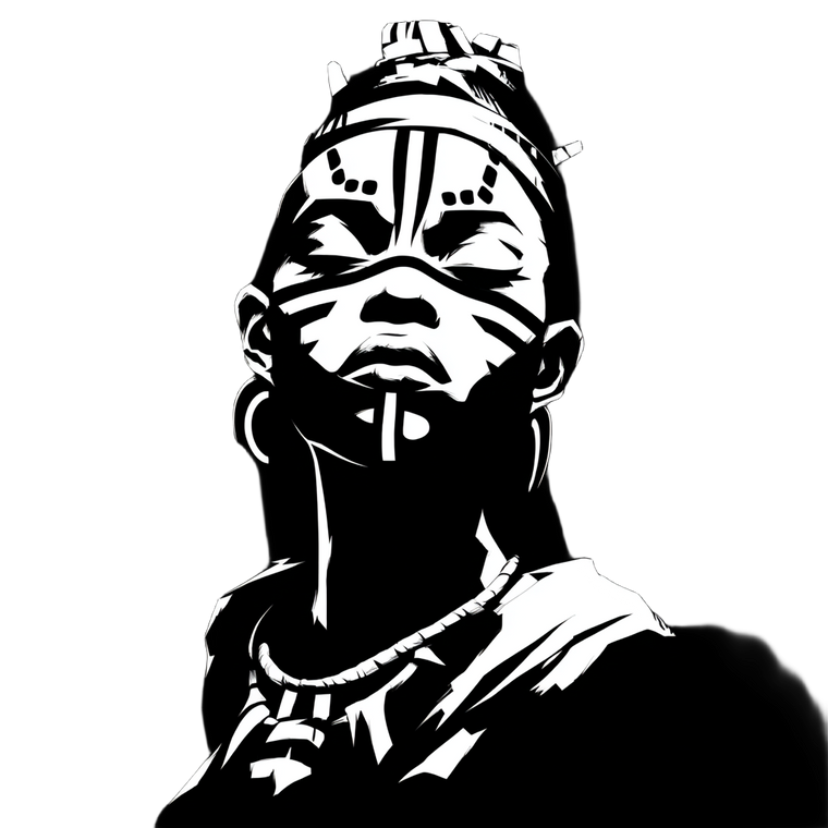 Cyberpunk African Warrior V2 Vinyl Car Decal Sticker – Waterproof & UV-Resistant 3.4133333333333336"