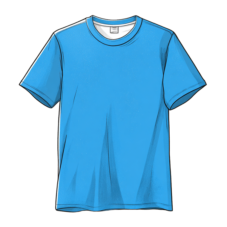 Blue T-Shirt Vinyl Car Decal Sticker – Waterproof & UV-Resistant 6.826666666666667"
