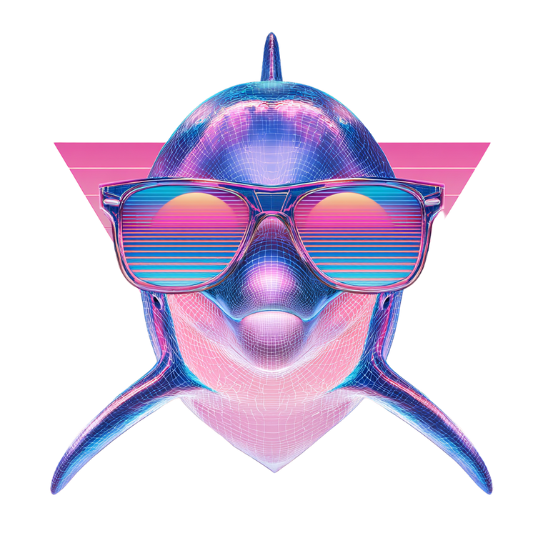 Cyberpunk Dolphin Vinyl Car Decal Sticker – Waterproof & UV-Resistant 3.4133333333333336"