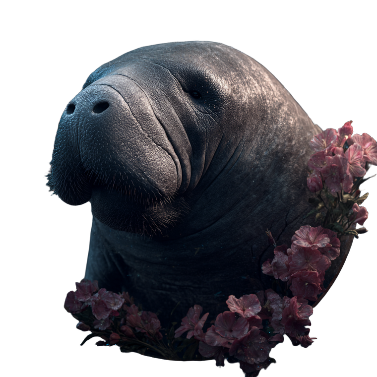 Manatee Emblem Vinyl Car Decal Sticker – Waterproof & UV-Resistant 6.826666666666667"