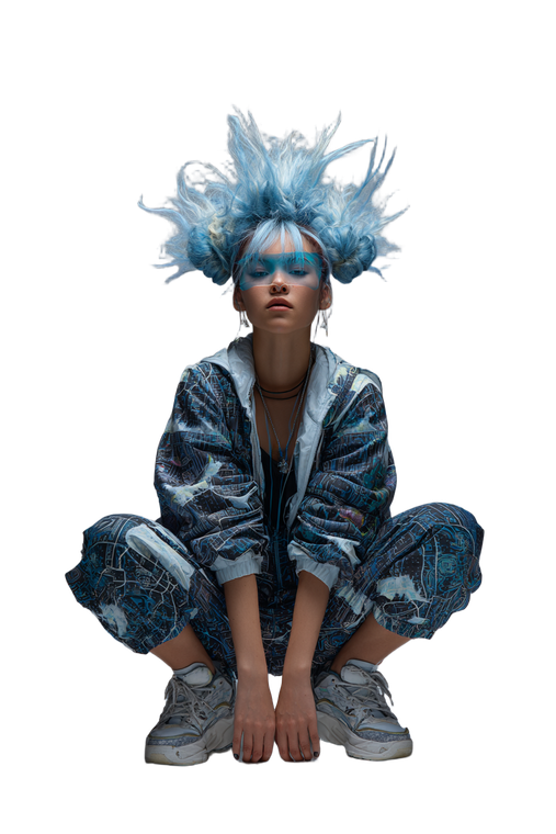 Futuristic Hairstyle Art Vinyl Car Decal Sticker – Waterproof & UV-Resistant 4.4