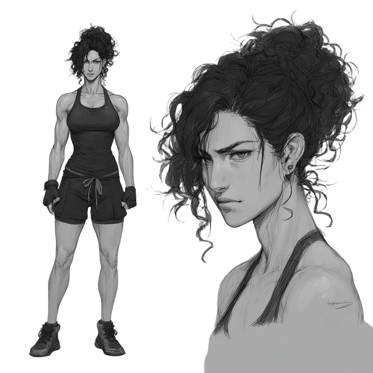 Muscular Anime Woman V15 Vinyl Car Decal Sticker – Waterproof & UV-Resistant 3.4133333333333336"