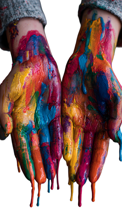 Colorful Painted Hands V3 Vinyl Car Decal Sticker – Waterproof & UV-Resistant 4.8533333333333335"