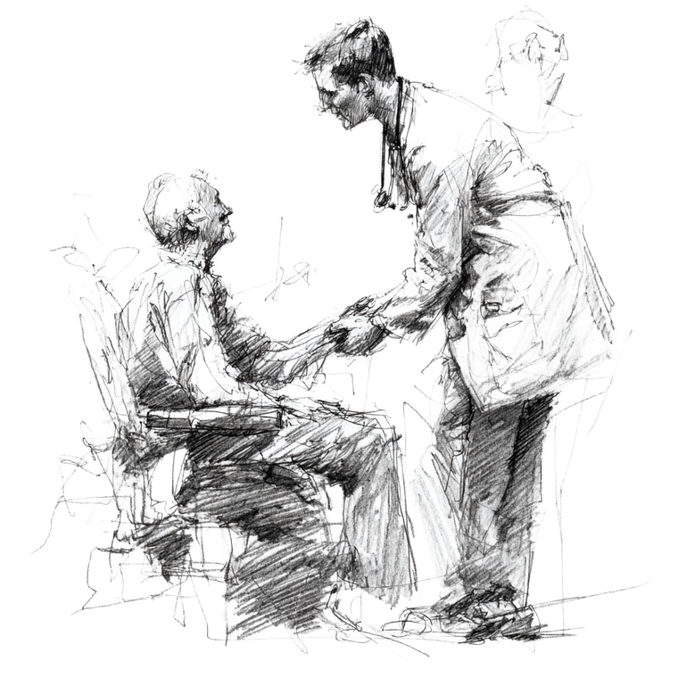 Doctor Helping Patient V2 Vinyl Car Decal Sticker – Waterproof & UV-Resistant 3.4133333333333336"