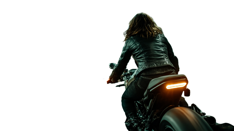Girl On Motorbike V3 Vinyl Car Decal Sticker – Waterproof & UV-Resistant 2.72"