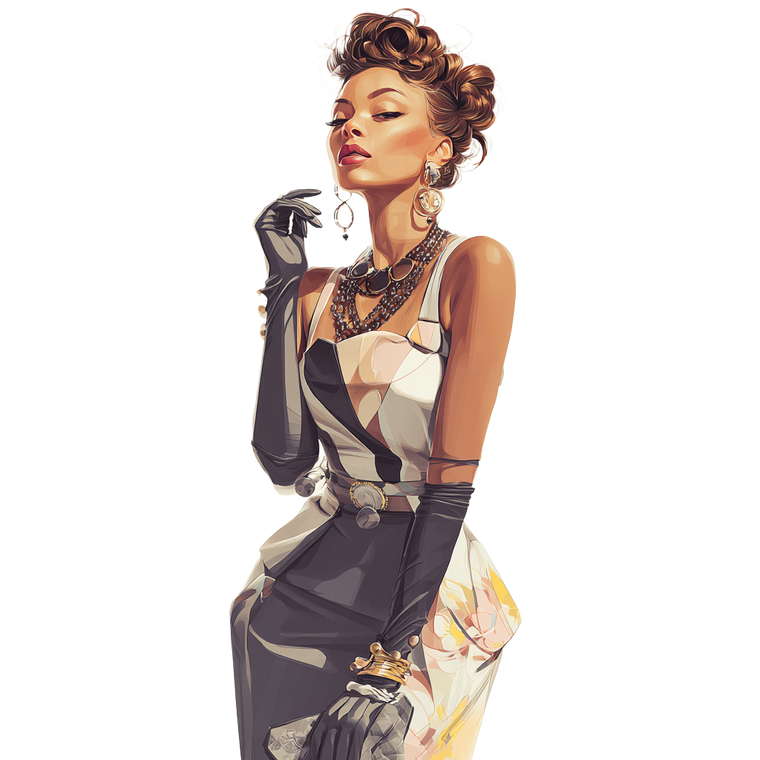 Elegant Stylish Woman V2 Vinyl Car Decal Sticker – Waterproof & UV-Resistant 3.4133333333333336"