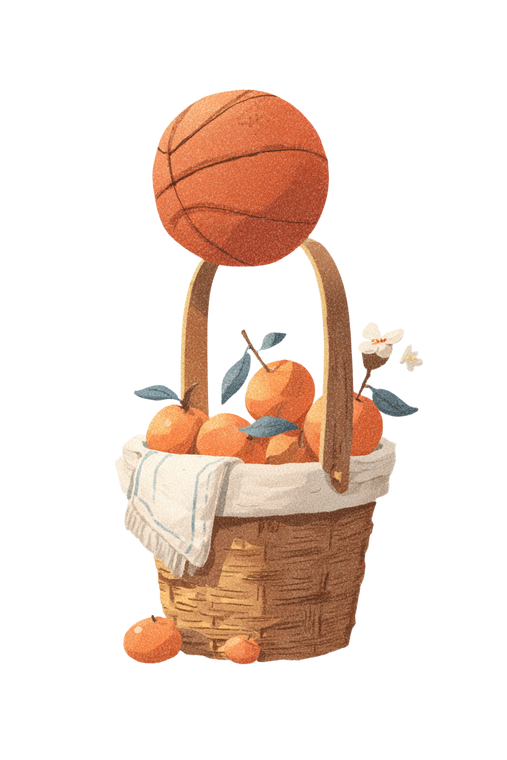 Whimsical Basketball Vinyl Car Decal Sticker – Waterproof & UV-Resistant 8.96"