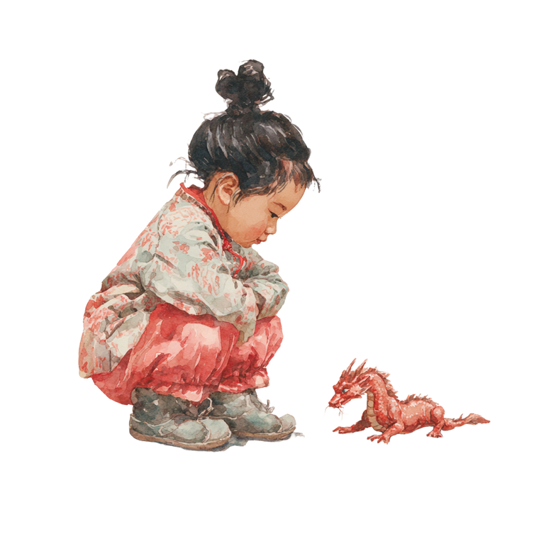 Chinese Girl With Dragon Vinyl Car Decal Sticker – Waterproof & UV-Resistant 6.826666666666667"