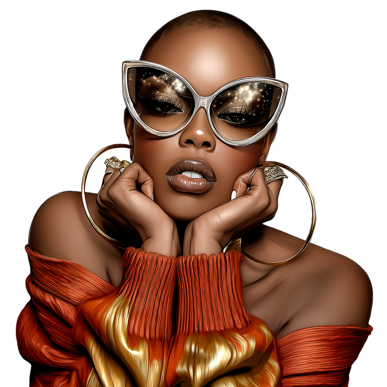 Blissful African Lady Vinyl Car Decal Sticker – Waterproof & UV-Resistant 6.826666666666667"