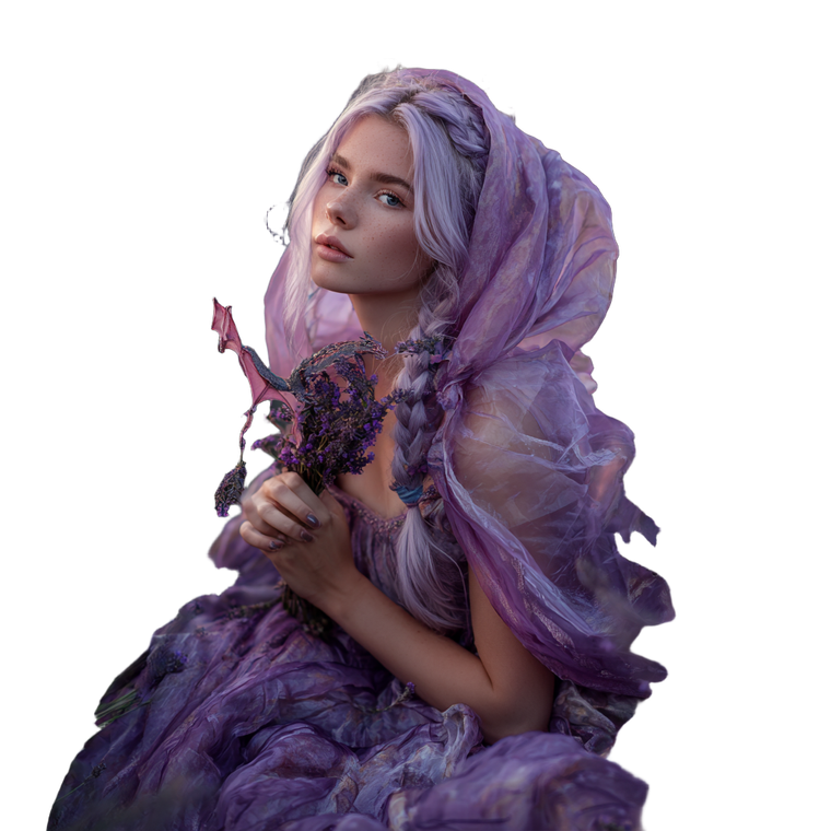 Lavender Fairy Girl Vinyl Car Decal Sticker – Waterproof & UV-Resistant 3.4133333333333336"