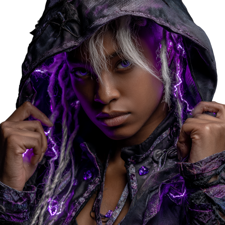 Purple Electrified Sorceress Vinyl Car Decal Sticker – Waterproof & UV-Resistant 3.4133333333333336"