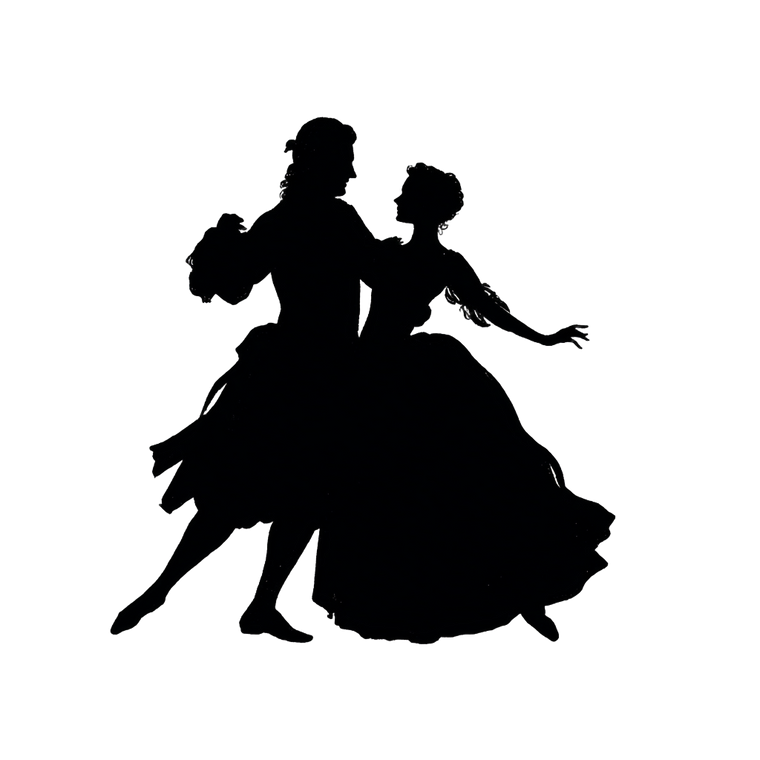 Baroque Dancing Couple Vinyl Car Decal Sticker – Waterproof & UV-Resistant 3.4133333333333336"