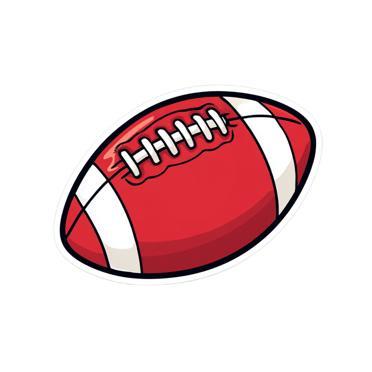 Cartoon Football V3 Vinyl Car Decal Sticker – Waterproof & UV-Resistant 3.4133333333333336"