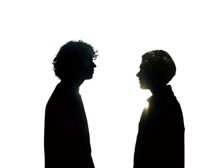 Silhouetted Conversation Vinyl Car Decal Sticker – Waterproof & UV-Resistant 3.0933333333333333"