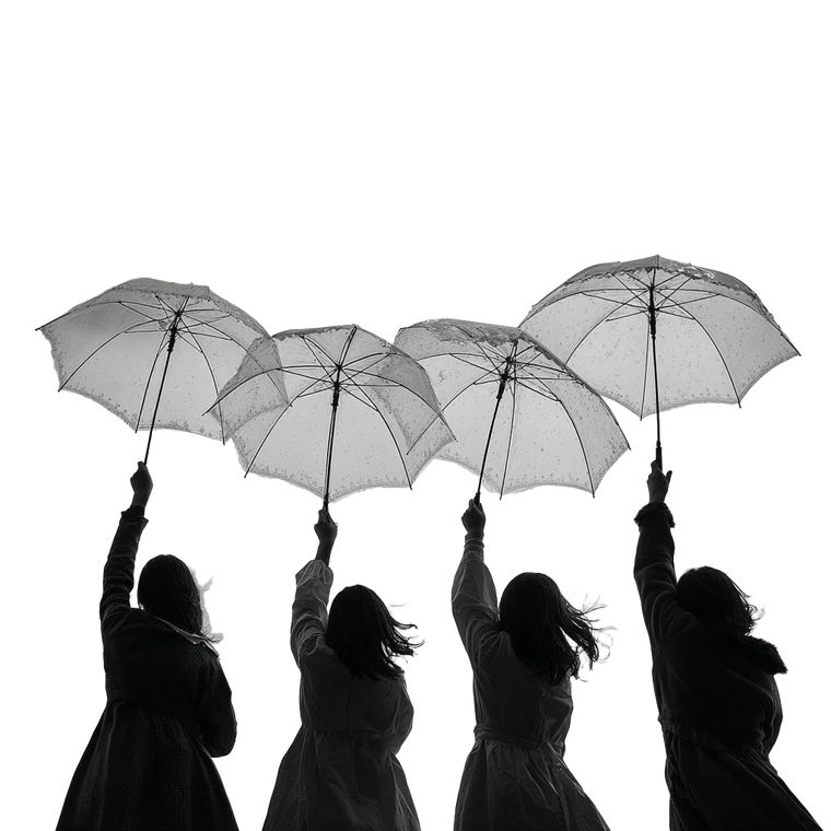 Girls With Umbrellas Vinyl Car Decal Sticker – Waterproof & UV-Resistant 6.826666666666667"