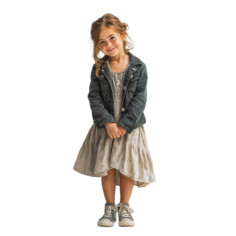 Happy Young Girl V11 Vinyl Car Decal Sticker – Waterproof & UV-Resistant 3.4133333333333336"