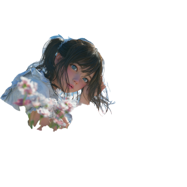 Anime Girl In Flowers V3 Vinyl Car Decal Sticker – Waterproof & UV-Resistant 3.4133333333333336"
