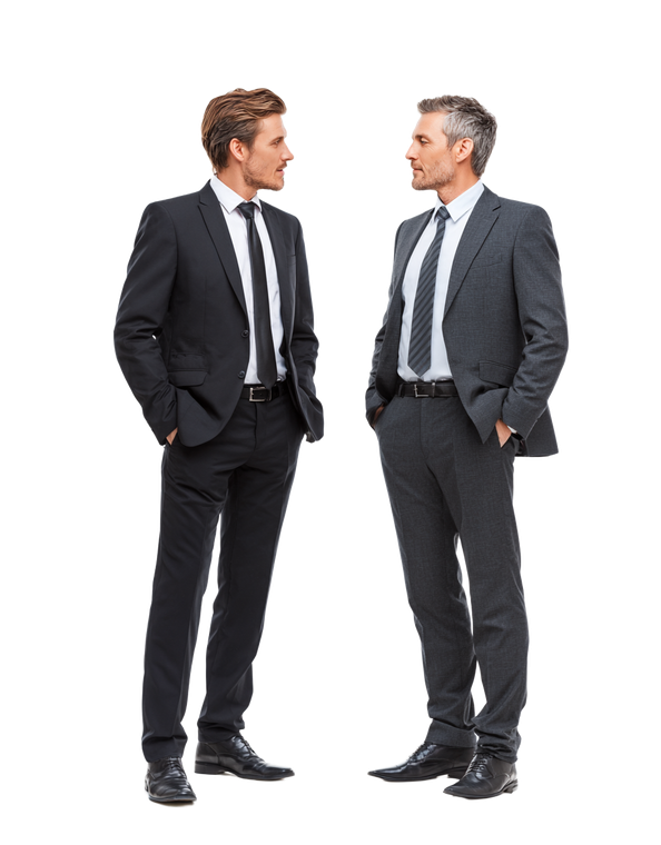 Businessmen Conversing Vinyl Car Decal Sticker – Waterproof & UV-Resistant 4.16"