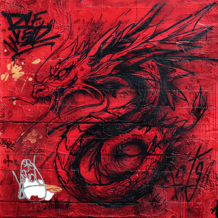 Graffiti Dragon V2 Vinyl Car Decal Sticker – Waterproof & UV-Resistant 3.4133333333333336"