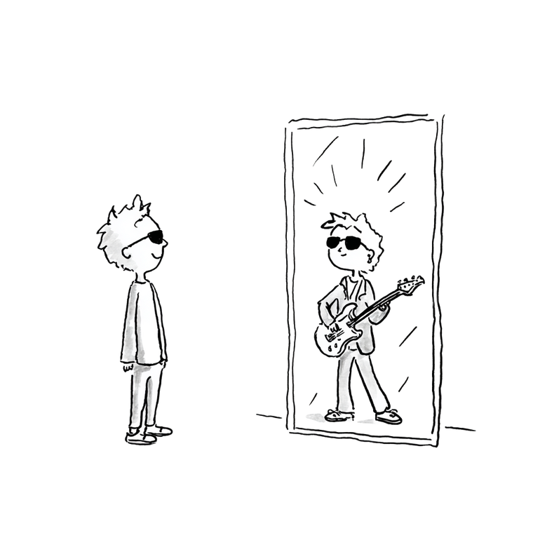 Mirror Rock Star Vinyl Car Decal Sticker – Waterproof & UV-Resistant 3.4133333333333336"