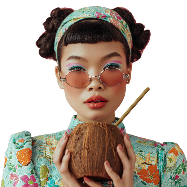Colorful Asian Girl Vinyl Car Decal Sticker – Waterproof & UV-Resistant 3.4133333333333336"