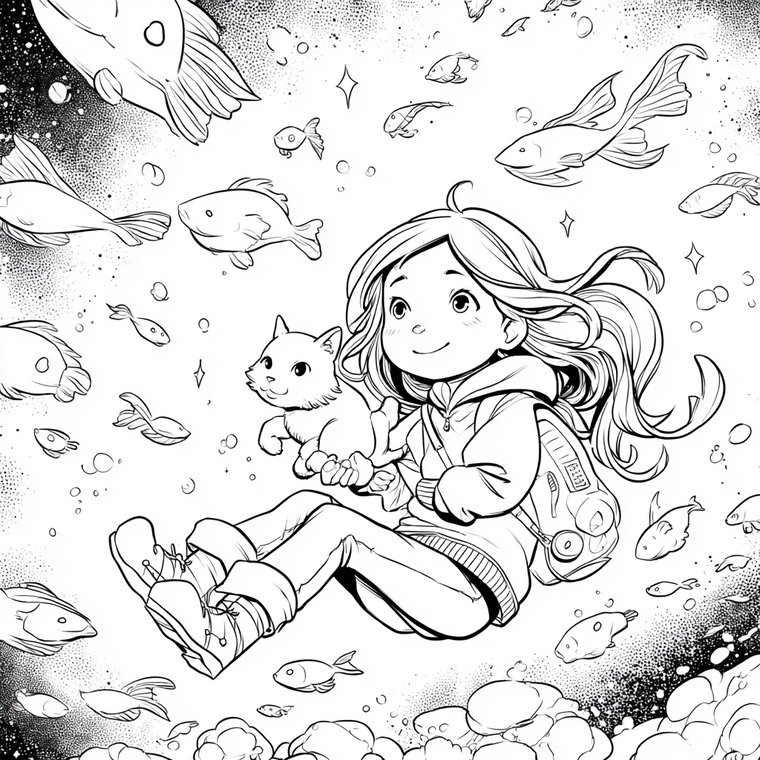 Space Coloring Page Vinyl Car Decal Sticker – Waterproof & UV-Resistant 3.4133333333333336"