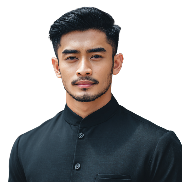 Handsome Malay Man Vinyl Car Decal Sticker – Waterproof & UV-Resistant 3.4133333333333336"