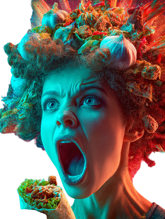 Surreal Shawarma Bite Vinyl Car Decal Sticker – Waterproof & UV-Resistant 8.213333333333333"