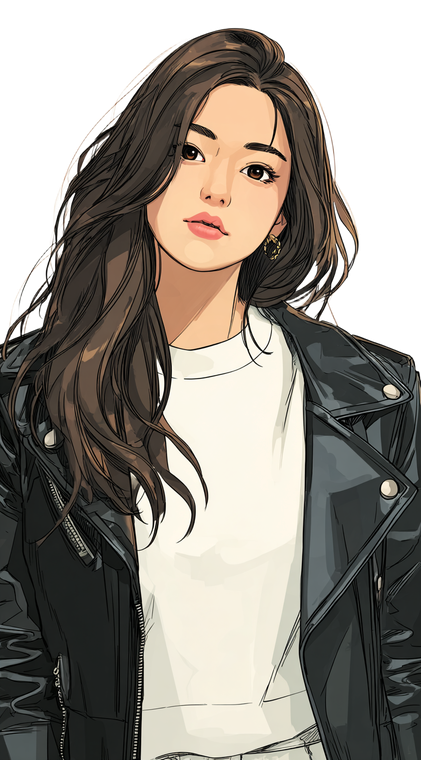 Korean Webtoon Woman V3 Vinyl Car Decal Sticker – Waterproof & UV-Resistant 4.906666666666666"