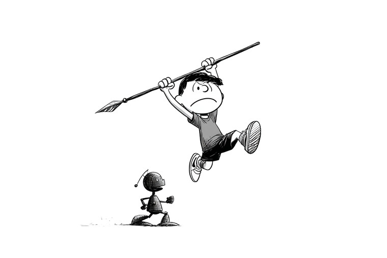 Leaping Spear Boy Vinyl Car Decal Sticker – Waterproof & UV-Resistant 5.97333333333333