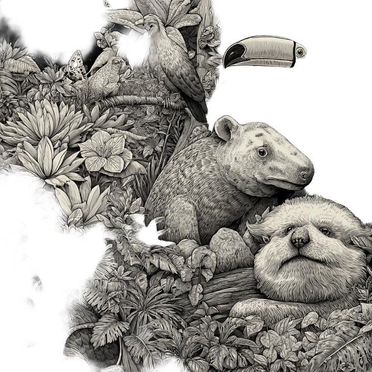 Rainforest Seek-And-Find Vinyl Car Decal Sticker – Waterproof & UV-Resistant 3.4133333333333336"