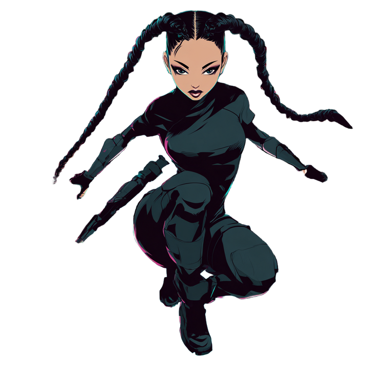 Cyberpunk Ninja Female V2 Vinyl Car Decal Sticker – Waterproof & UV-Resistant 3.4133333333333336"