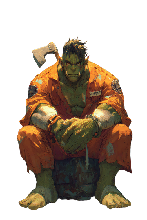Half-Orc Prisoner Vinyl Car Decal Sticker – Waterproof & UV-Resistant 8.96"