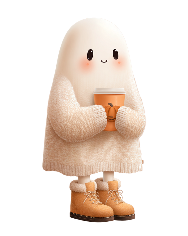 Cozy Ghost Vinyl Car Decal Sticker – Waterproof & UV-Resistant 4.0"