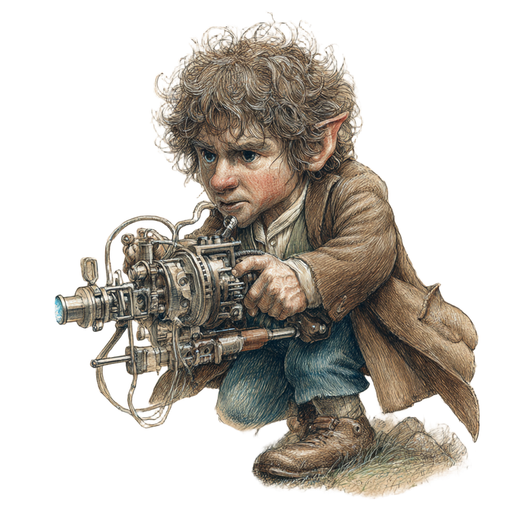 Hobbit Ray Gun Vinyl Car Decal Sticker – Waterproof & UV-Resistant 3.4133333333333336"