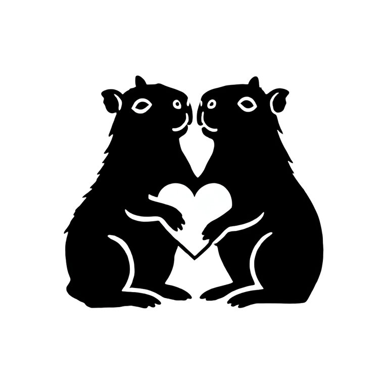 Capybara Heart Logo Vinyl Car Decal Sticker – Waterproof & UV-Resistant 6.826666666666667"