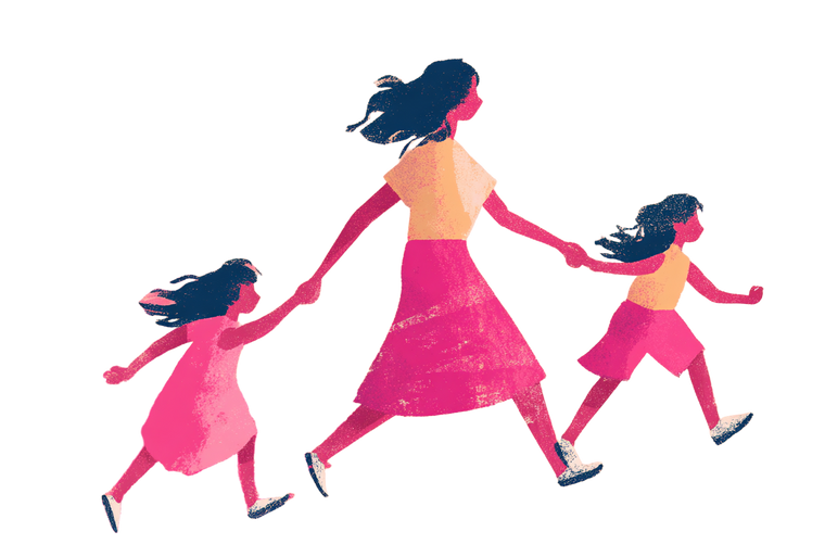 Rushing Mother Daughter Vinyl Car Decal Sticker – Waterproof & UV-Resistant 2.986666666666667"