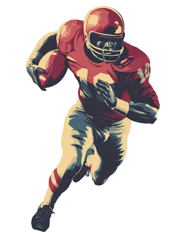 Retro Football Player Vinyl Car Decal Sticker – Waterproof & UV-Resistant 8.213333333333333"