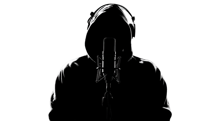 Silhouetted Podcaster Vinyl Car Decal Sticker – Waterproof & UV-Resistant 2.72"