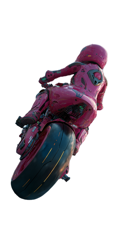 Pink Sci-Fi Rider Vinyl Car Decal Sticker – Waterproof & UV-Resistant 9.706666666666667"