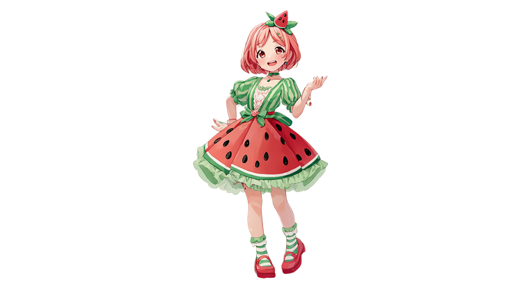 Watermelon Anime Girl Vinyl Car Decal Sticker – Waterproof & UV-Resistant 5.4